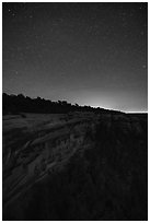 Night with stars above Cliff Palace. Mesa Verde National Park ( black and white)