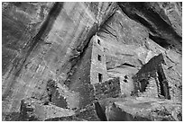 Square Tower House Anasazi dwelling. Mesa Verde National Park ( black and white)