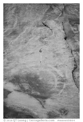 Rock art, Square Tower House. Mesa Verde National Park (black and white)