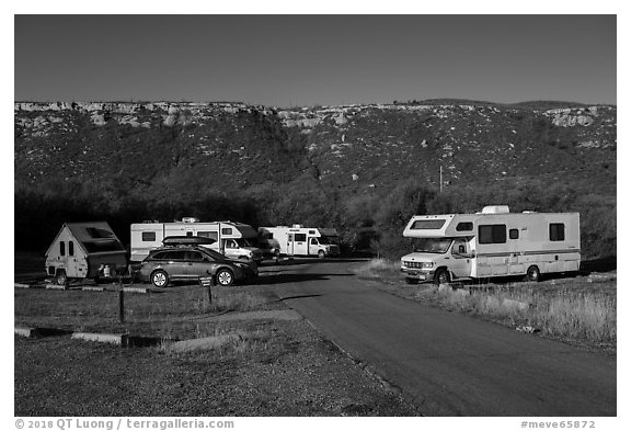 Morefield Campground. Mesa Verde National Park (black and white)