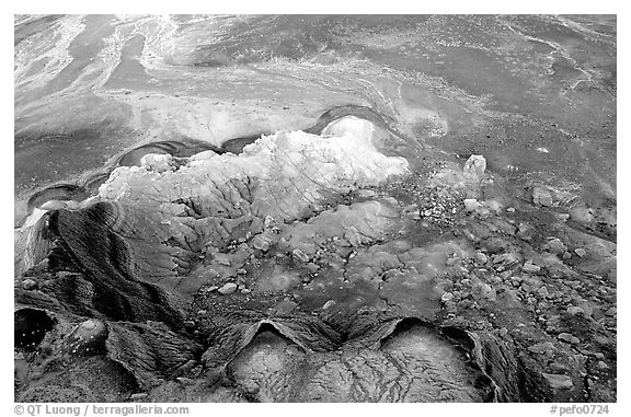 Erosion patterns near Blue Mesa. Petrified Forest National Park (black and white)