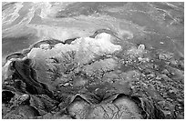 Erosion patterns near Blue Mesa. Petrified Forest National Park, Arizona, USA. (black and white)