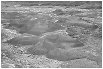 Red hills of  Painted desert seen from Tawa Point. Petrified Forest National Park ( black and white)