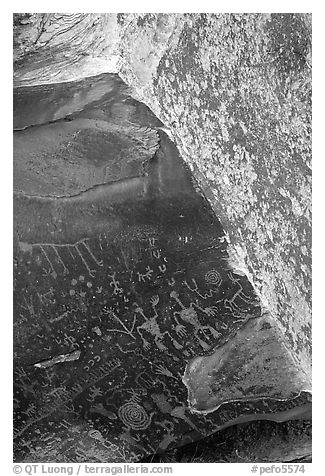 Rock art on Newspaper Rock. Petrified Forest National Park, Arizona, USA.