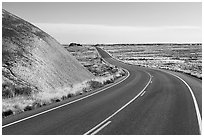 Road near the Flattops. Petrified Forest National Park ( black and white)