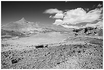 Badlands and petrified wood, Black Forest Wilderness. Petrified Forest National Park ( black and white)