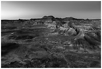 Puerco Ridge, dusk. Petrified Forest National Park ( black and white)