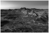 Puerco Ridge, dusk. Petrified Forest National Park ( black and white)