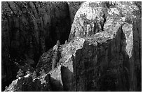 Cliffs seen from above near Angel's landing. Zion National Park, Utah, USA. (black and white)