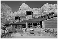 Zion Visitor Center. Zion National Park ( black and white)
