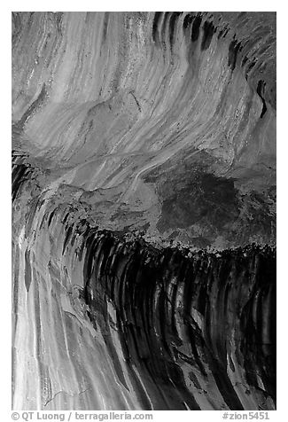 Striations in alcove, Double Arch Alcove, Middle Fork of Taylor Creek. Zion National Park, Utah, USA.