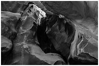 Sculpted alcove, Pine Creek Canyon. Zion National Park ( black and white)