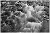 Close-up of Virgin River flowing over pebbles. Zion National Park ( black and white)