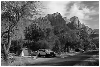 Watchman Campground. Zion National Park ( black and white)