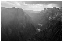 Storm over Zion Canyon. Zion National Park ( black and white)