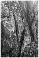 Distant view of Hidden Canyon with trail. Zion National Park ( black and white)