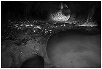 Clear pool, the Subway. Zion National Park ( black and white)