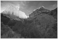 Kolob Canyons at sunset. Zion National Park ( black and white)