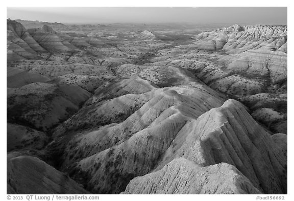 Badlands landscape from above at Panorama Point. Badlands National Park, South Dakota, USA.