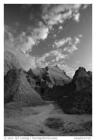 Rugged peaks at dawn. Badlands National Park, South Dakota, USA.