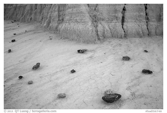 Rocks and clay. Badlands National Park, South Dakota, USA.