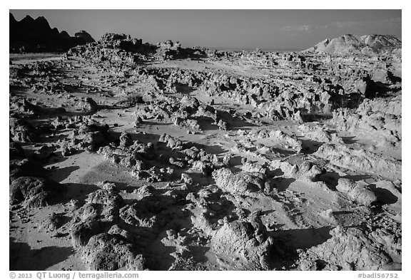 Low concretions. Badlands National Park (black and white)