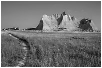 Castle Trail. Badlands National Park ( black and white)