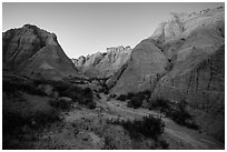 Canyon at dusk. Badlands National Park ( black and white)