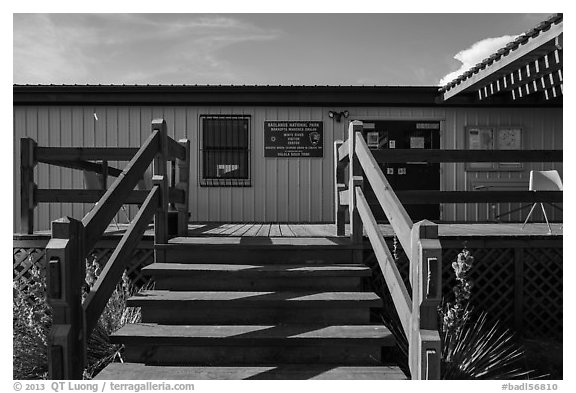 White River Visitor Center. Badlands National Park (black and white)