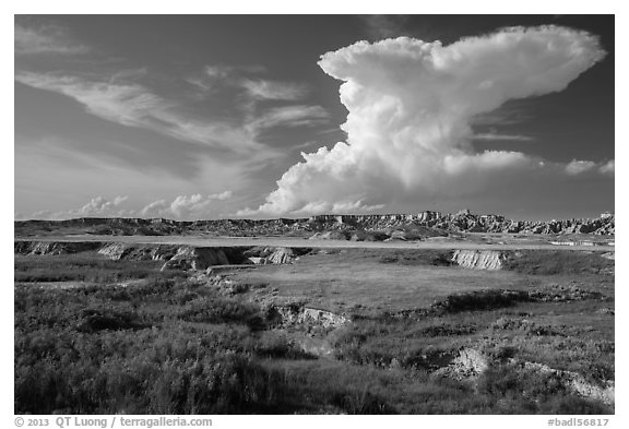 Stronghold Unit. Badlands National Park (black and white)