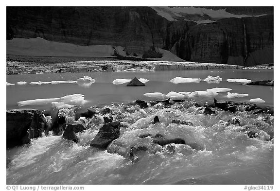 Outlet stream of glacial lake. Glacier National Park, Montana, USA.