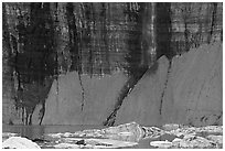 Salamander Falls and icebergs. Glacier National Park, Montana, USA. (black and white)