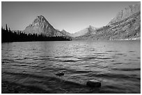 Two Medicine Lake. Glacier National Park ( black and white)