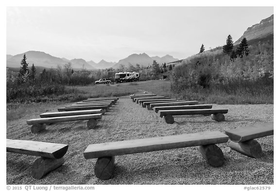 Amphitheater, Saint Mary Campground. Glacier National Park (black and white)