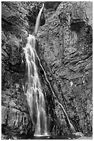 Close view of Apikuni Falls. Glacier National Park ( black and white)