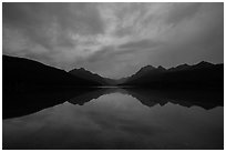 Bowman Lake at dawn. Glacier National Park ( black and white)