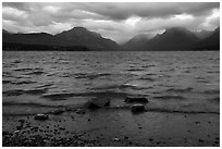 Waves and clouds, Lake McDonald. Glacier National Park ( black and white)