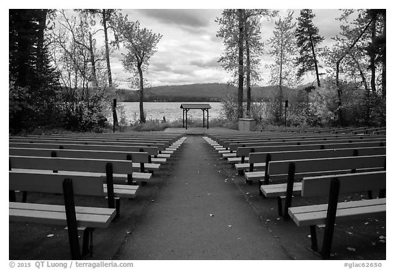 Amphitheater, Apgar Campground. Glacier National Park (black and white)