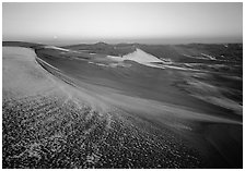 Sparse snow on the dunes at dawn. Great Sand Dunes National Park, Colorado, USA. (black and white)