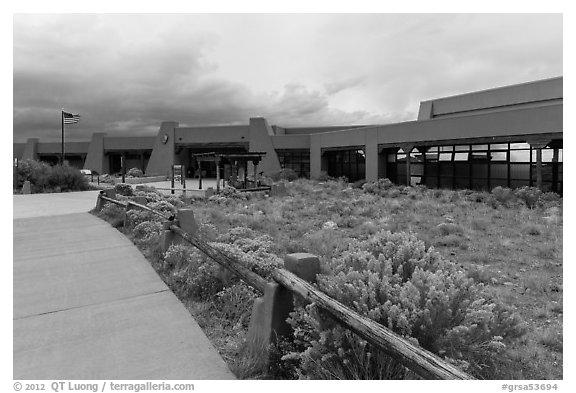 Visitor center. Great Sand Dunes National Park and Preserve (black and white)