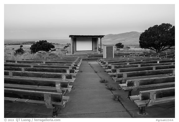 Amphitheater, Pinyon Flats campground. Great Sand Dunes National Park and Preserve (black and white)