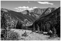 Sand Creek Valley and Mount Herard. Great Sand Dunes National Park and Preserve ( black and white)