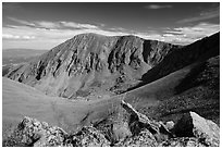 Barren alpine slopes below Mount Herard. Great Sand Dunes National Park and Preserve ( black and white)