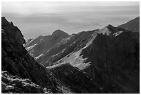 Sangre de Cristo mountain ridges. Great Sand Dunes National Park and Preserve ( black and white)