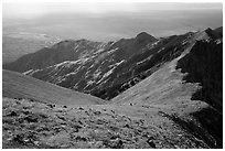 Summit slopes on Mount Herard, ridges, autumn colors, and dunes. Great Sand Dunes National Park and Preserve ( black and white)