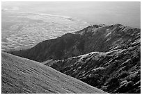 Autumn forests and dunes from above. Great Sand Dunes National Park and Preserve ( black and white)