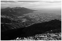 Dune field seen from alpine summit of Mount Herard. Great Sand Dunes National Park and Preserve ( black and white)