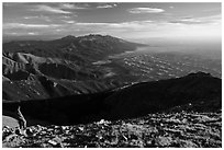 Visitor looking, Mount Herard. Great Sand Dunes National Park and Preserve ( black and white)