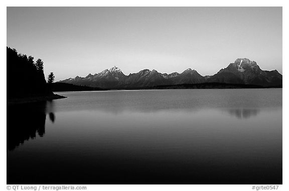 The Teton range above Jackson, sunrise lake. Grand Teton National Park, Wyoming, USA.