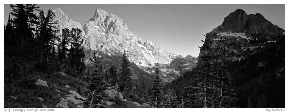 Grand Teton at sunset. Grand Teton National Park (black and white)